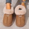 Женские ботинки на платформе Зимние меховые Массивные ботильоны Теплые Плюшевые Домашние Пушистая обувь Плюшевая подкладка Слипоны Подошва из ЭВА Тапочки Новые