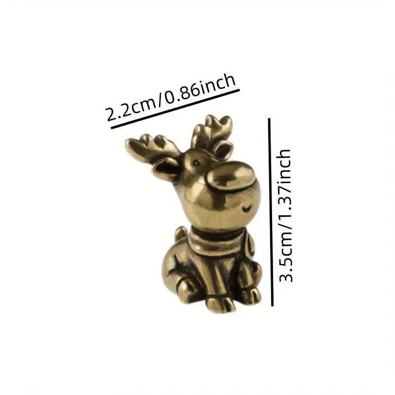 Фигурка лося из латуни ручной работы Металлические медные украшения с детализацией рогов Рождественский декор лося Украшения для дома и стола Элегантный подарок