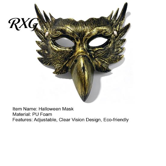 Unique Winged Mask Halloween Eagle Half Face Mask, Vintage Gold Decorative Party Masquerade Gothic Cosplay Props Golden Bird