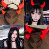 Red LED Light LED Headband Bull Horns Devil Hair Hoop Durable Party Headwear  Cosplay Costume