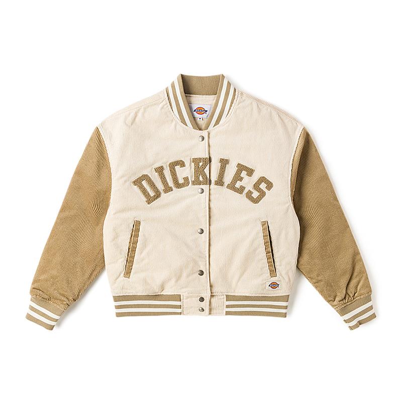 Dickies Свободная хлопковая куртка с трикотажными манжетами из вельвета Женские куртки Светло-песочно-серый DK0A87H8F90