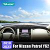 Для Nissan Patrol Y62 2010-2015 2016 2017 2018      Накладка на панель приборов автомобиля Предотвращающая блики Коврик Защита от УФ-излучения Аксессуары