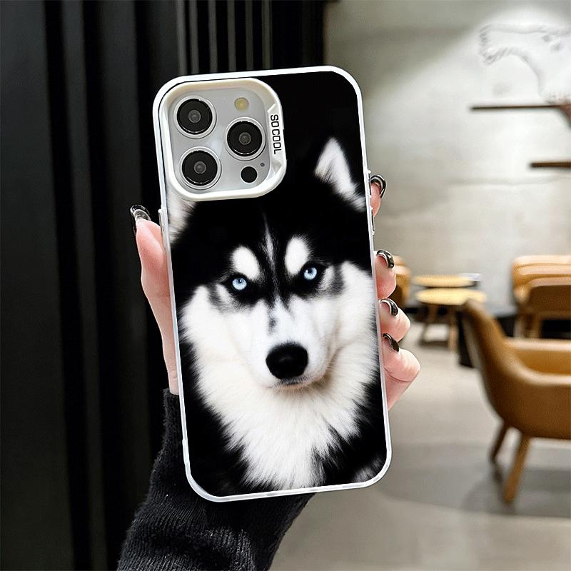 Аляскинский Хаски Милые Собаки Ударопрочный Чехол для Телефона для iPhone 17 Air 16 16E 15 Pro Max 14 Plus 13 Mini 12 Задняя Крышка Противоударный Fundas