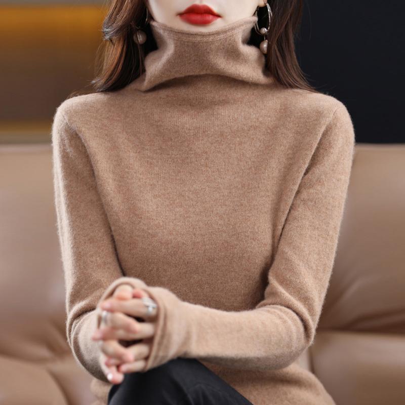 Женский кашемировый свитер Qinghe Cashmere 30% Кашемир 70% Шерсть Осенне-зимний кашемировый пуловер Мягкий и теплый