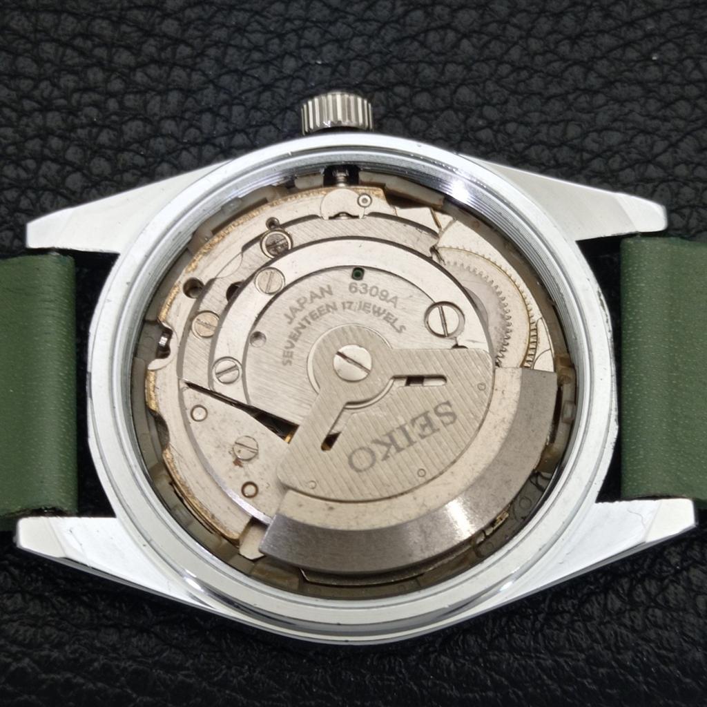 ВИНТАЖНЫЕ ОТРЕМОНТИРОВАННЫЕ МУЖСКИЕ АВТОМАТИЧЕСКИЕ ЧАСЫ SEIKO 5 6309A ЯПОНИЯ ЗЕЛЕНЫЕ a440825-4
