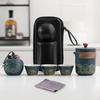 Portable Ceramic Tea Set Traditional Porcelain Pot with Cups, Container, and Storage Case for