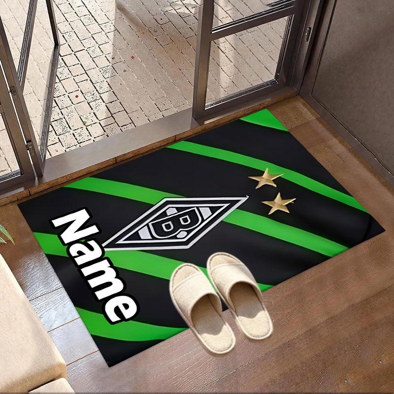 Custom Name Personalized Borussia Monchengladbach Print Carpet, Versatile Home Decor Rug, for Playroom, Apartment, Balcony, Entryway, Hallway Gift