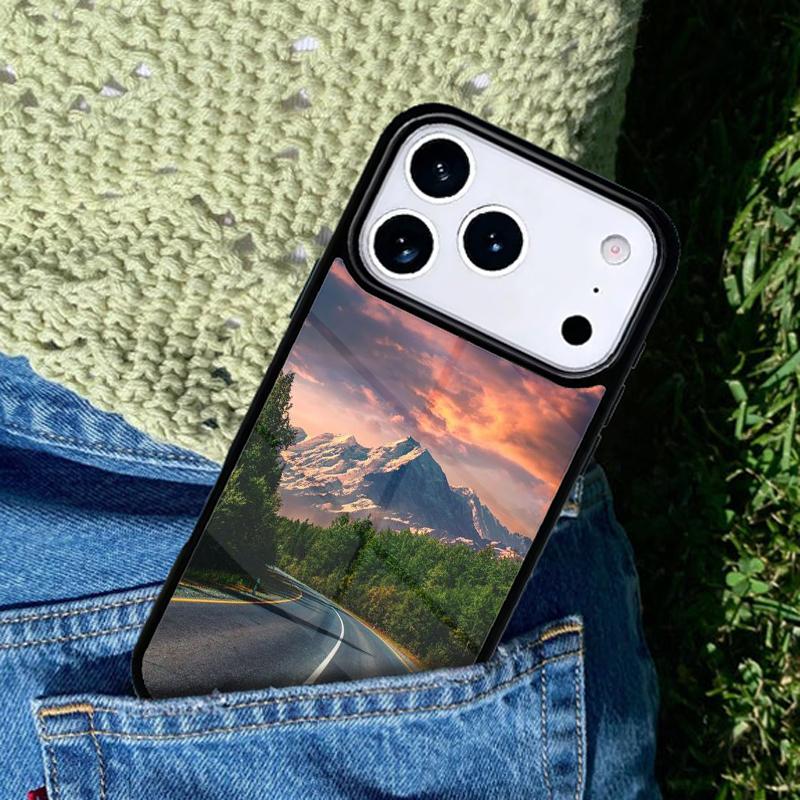 Чехол для телефона "Дорога и закат" для iPhone 17 AIR 16 Pro Max 15 14 Pro 11 12 13 Ударопрочный силиконовый чехол