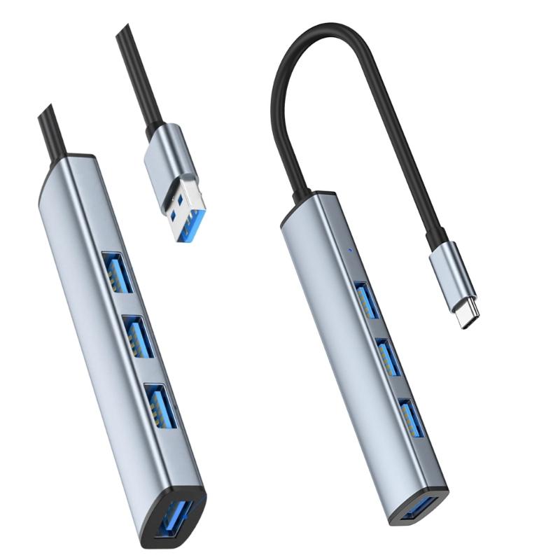 USB 3.0 Type-C Expansion Dock, 4 порта Super Speed 5 Гбит/с для ПК, мыши, клавиатуры, Plug and Play, портативный дизайн