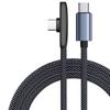 Кабель USB Type C с углом 90 градусов, 100 Вт, быстрая зарядка, дата-кабель для iPhone 17, Xiaomi, Samsung, игровая кабель USB C, оплетка из нейлона