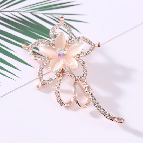 Брошь Булавка Цветочная Форма Стразы Элегантный Корейский Стиль Цветочная Брошь Брошь Отворотом