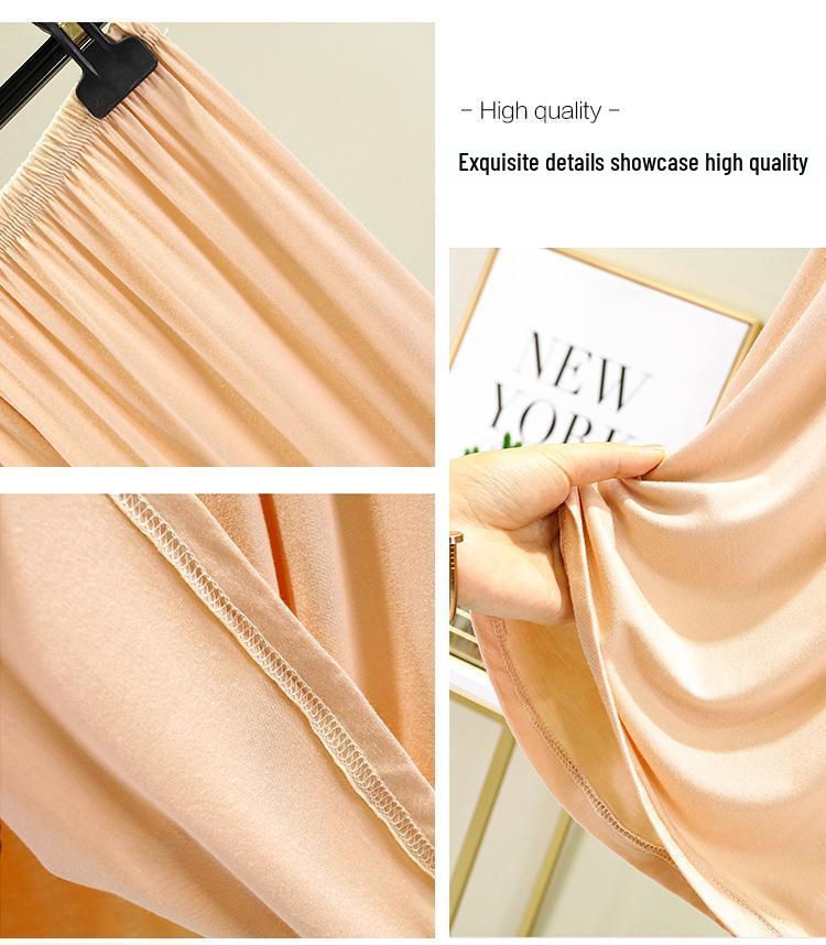 CCC Women's Black Half Slip Skirt - Summer Lining, Anti-Transparent, Safety Inner Wear