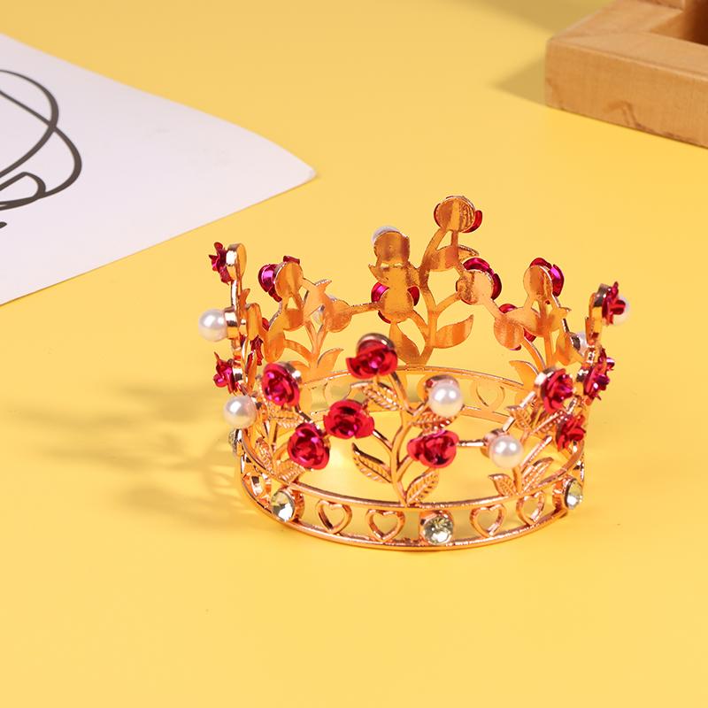 Роскошные цветочные короны, маленькие тиары для кукольной диадемы для девочек, украшения для волос на день рождения, свадьбу, выпускной, корону, украшение для торта
