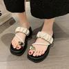 2024 Лето Новая Линия Раздельный Носок Платформа Женская Обувь Платформа Увеличение Пляжные Тапочки Для Женщин Сандалии
