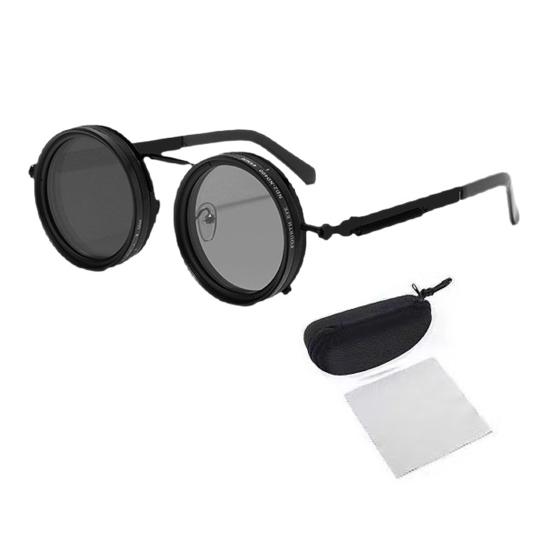 Регулируемые поляризационные унисекс солнцезащитные очки с линзами с ND-фильтром, защита глаз, фотохромная круглая оправа, солнцезащитные очки для вождения на открытом воздухе