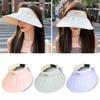 Складная шляпа от солнца с открытым верхом, с широкими полями, спортивный козырек, летняя шляпа от солнца, мужская, женская