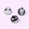 Trendy Minimalist Alloy Brooch In Geometric Astronaut Design For Unisex Fashion