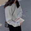 Lazy Style Knit Sweater For Women With Solid Color Design For Autumn Chill