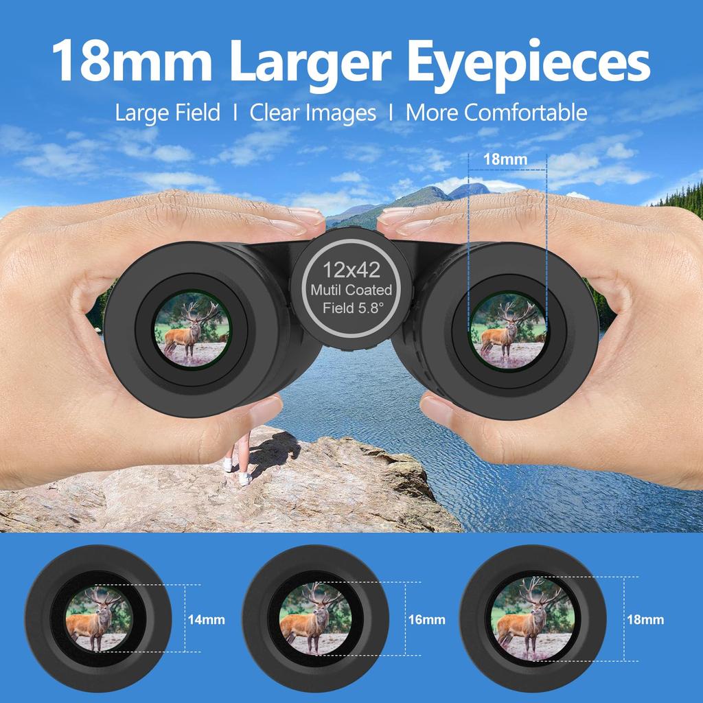 Бинокль ZZSTAR для телескопа Live 42MM с апертурой 12x и линзой Bak4, многослойной зеленой пленкой FMC с высоким коэффициентом пропускания, водонепроницаемым широким полем зрения