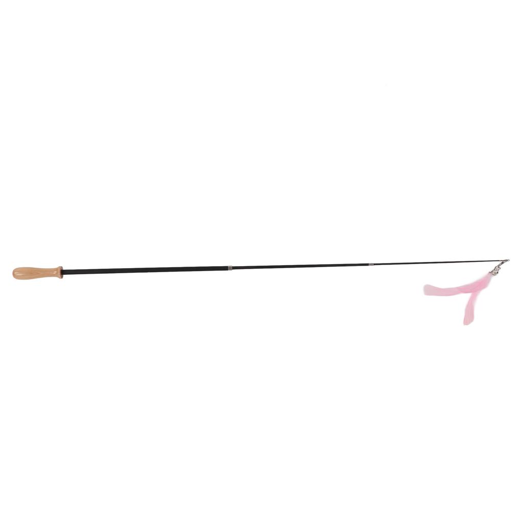 Кошачья палочка-дразнилка, выдвижная интерактивная игрушка-перо для кошек с колокольчиком для котенка, розовый