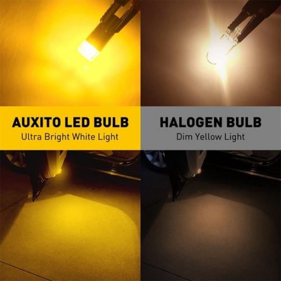 AUXITO 2Pcs T10 LED Parking Light Bulbs 175 W5W 2825 168 194 Bright Yellow Amber
