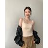 Basic One Cup Square Collar Autumn Winter Warm Small Vest Close To The Natural Inside with A Bottom Strap Underwear Woman