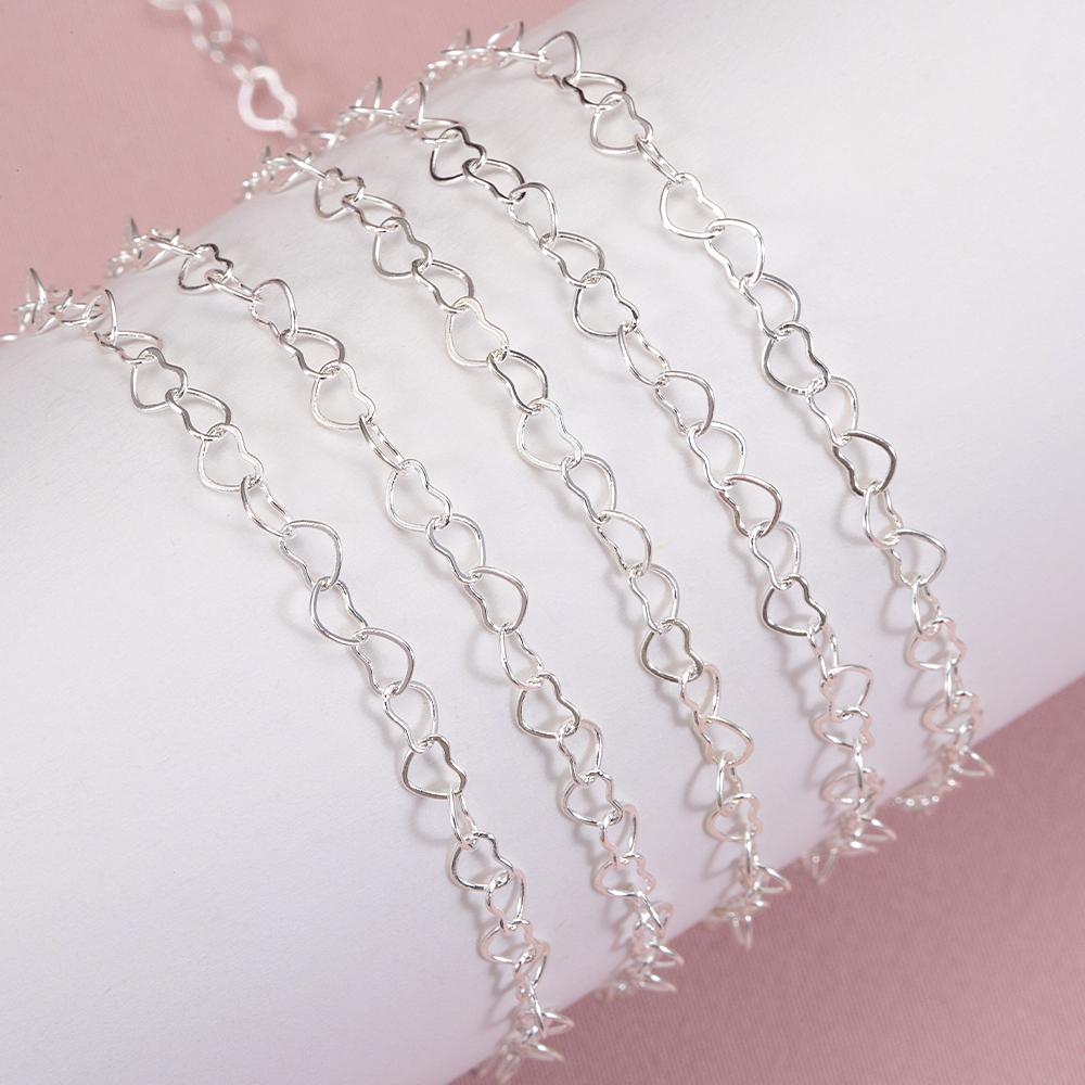 1Meter 3.2mm Necklace Heart Star Chain Gold Color Copper Link Chains Bracelet for Jewelry Making DIY Handmade Craft Wholesale