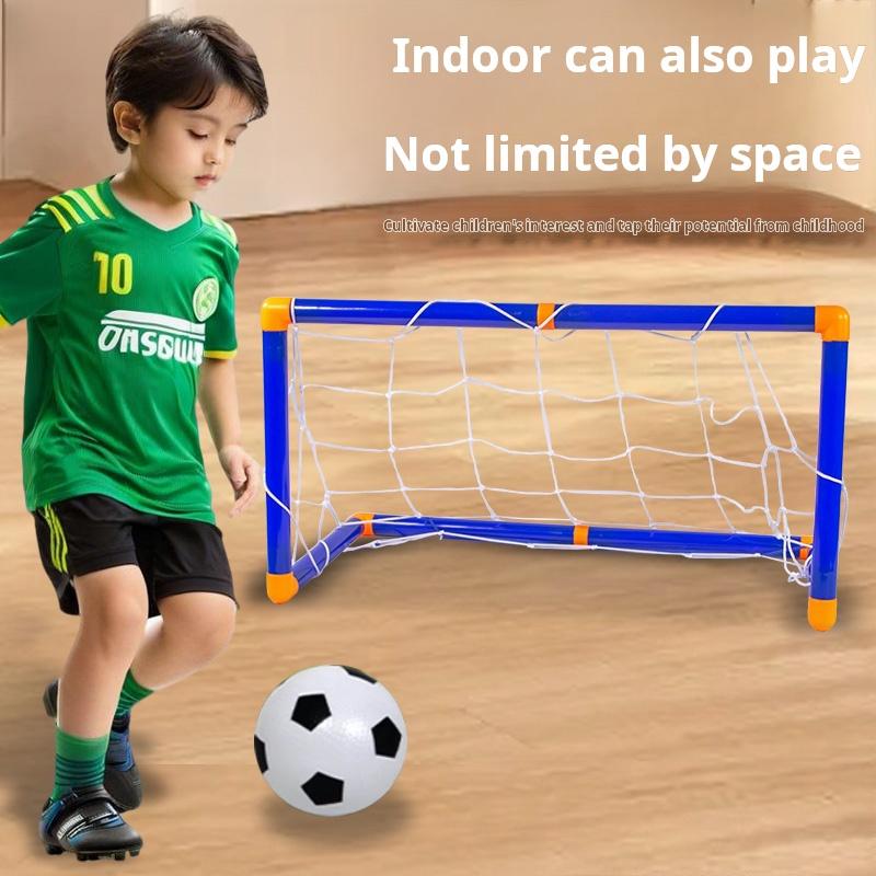 Non-Toxic Folding Mini Football Soccer Ball Plastic Removable Goal Post Net Set High-Strength Kids Indoor Outdoor Child Birthday Gift