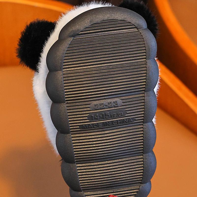 Зимние детские тапочки Теплые плюшевые флисовые для младенцев и малышей Мальчики Девочки Домашние Хлопковые туфли Панда