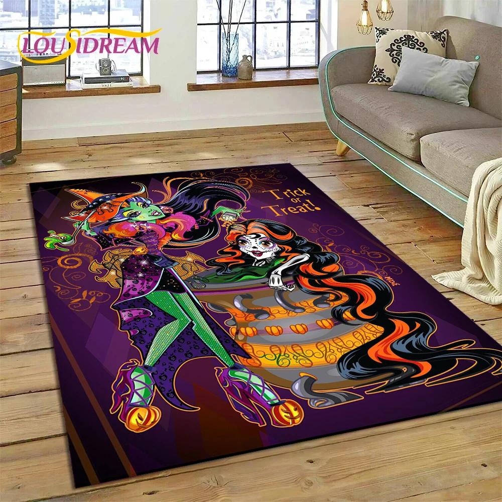 Мультяшный Ковер Monster High Draculaura Вампир для Гостиной Спальни Домашний Декор, Нескользящий Декоративный Коврик для Дивана Прихожей Подарок