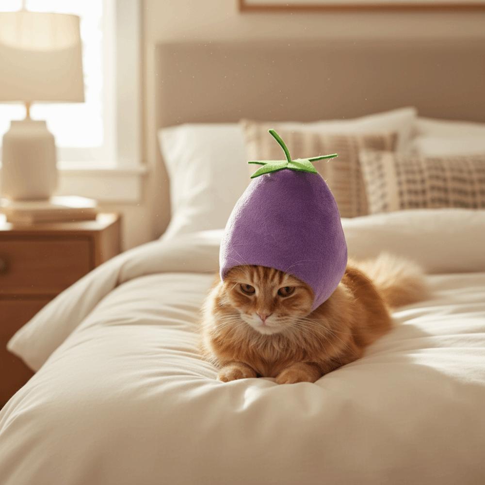 Праздничная шапка для питомца Милая Банановая Голова Кошки Регулируемая Мягкая Банановая Шапка-шлем для Кошки Деформируемая Головная Уборка для Питомца Фото Атрибут