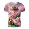 Summer New Rose Castle Colors Beautiful Personality Youth Trend 3D Digital Printing Round Neck Shirt Short Sleeve T-shirt