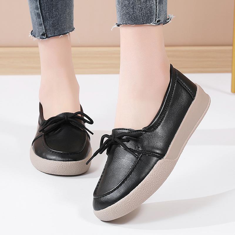 Женские мокасины из искусственной кожи для вождения, мокасины для ходьбы, повседневные удобные туфли-лоферы для женщин, на шнуровке, для бизнеса, офиса, платья, рабочая обувь