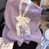 Модный кружевной бант вязаный жилет ранняя весна премиальный кардиган женский свитер без рукавов