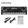 Многофункциональная электронная клавиатура с 61 клавишей и обучающим микрофоном с USB-кабелем