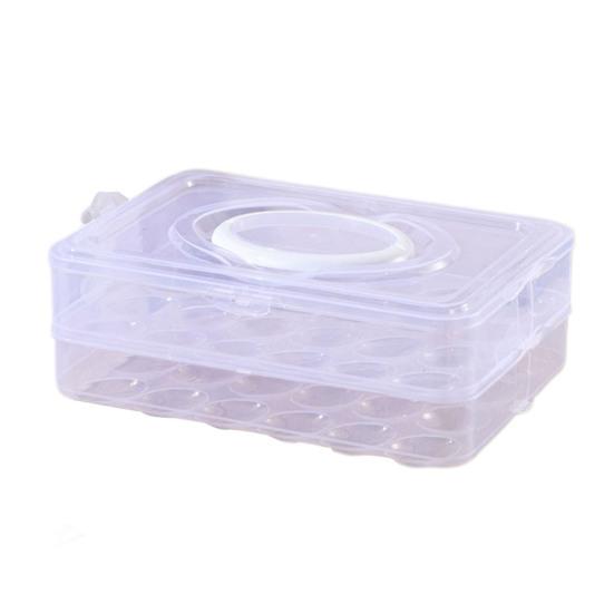 Ящик для хранения яиц, прозрачный, 24 сетки, большая вместимость, пылезащитный, с крышкой и ручкой, штабелируемый кухонный холодильник, лоток для яиц, контейнер для хранения яиц, держатель для яиц