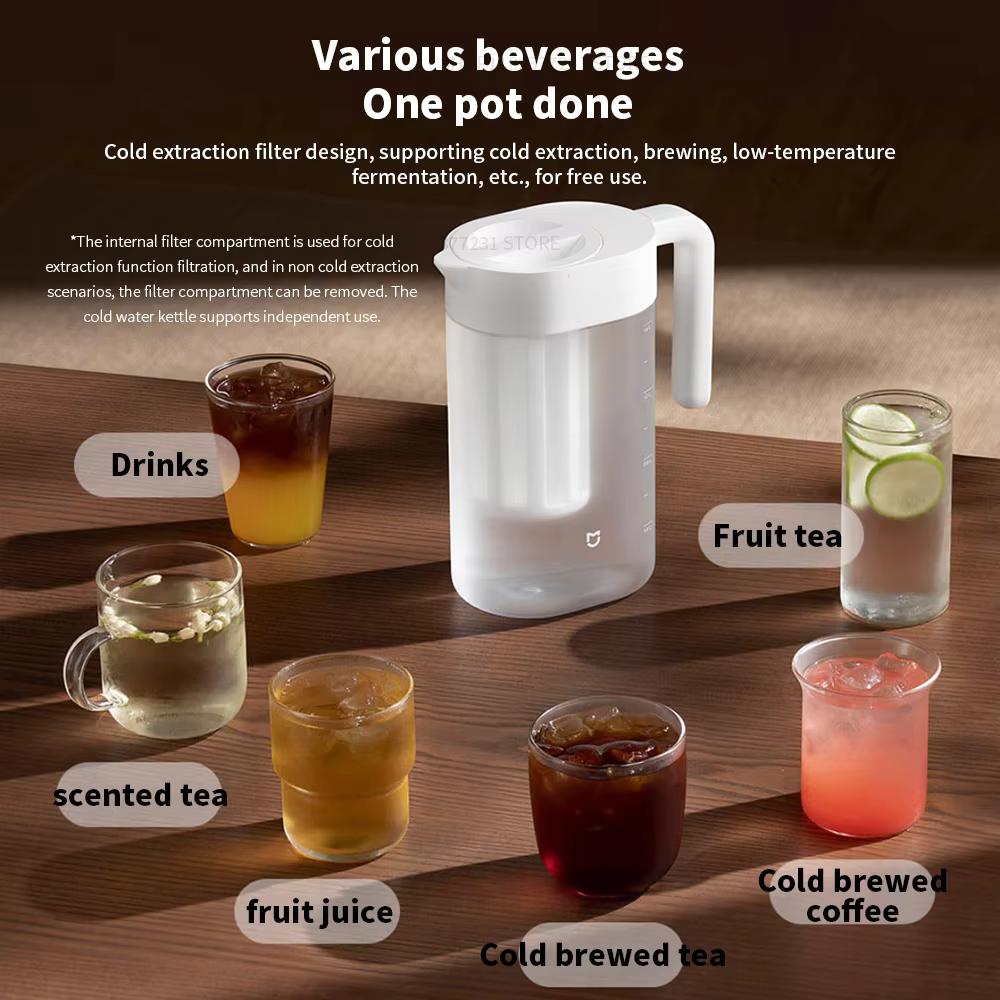 Original New MIJIA Cold Water Pot 1.6L Large Capacity Household Cold Water Pot Coffee Pot Tea Pot Ice Extraction Pot