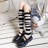 Женский осенне-зимний полосатый милый чулок-протектор колена длиной до колена