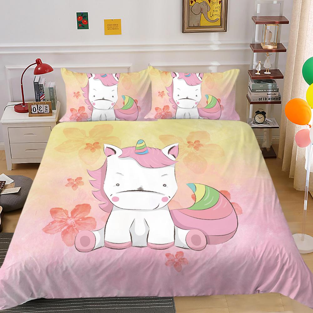 2023 Новый стильный комплект одеяла с подушкой для постельного белья, уникальный дизайн, домашний текстиль, пододеяльник с принтом единорога, комплект для девочек, один пододеяльник