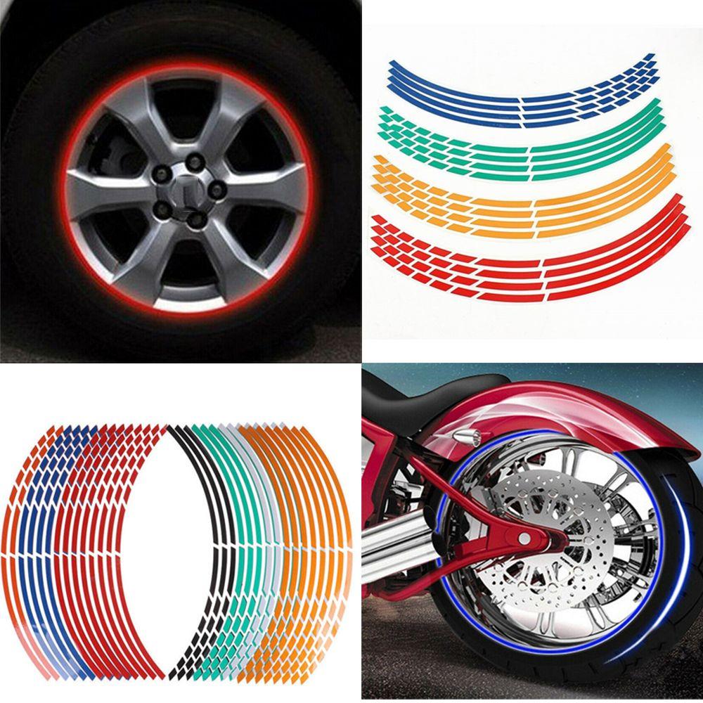 Auto Personality Wheel Decoration Wheel Sticker Reflective Rim Tape Tire Strips Motorbike Decals