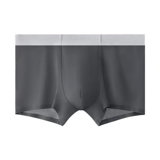 Men Boxer Underwear Elastic Mid-Waist Design Breathable Comfortable Shorts Briefs Ice Silk