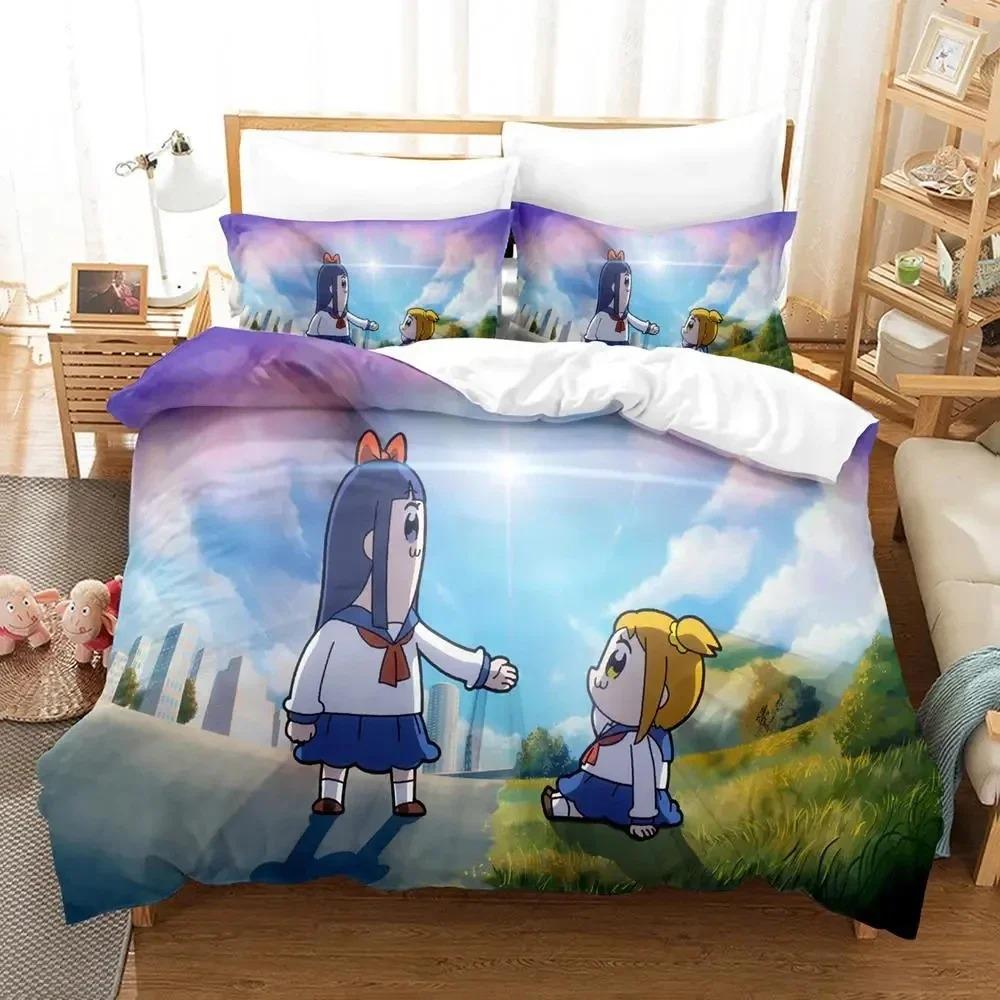 Аниме Pop Team Epic PIPI Постельный набор Пододеяльник Комплект для кровати Покрывало Наволочка Одеяло Размер Кинг Квин Мальчики Взрослые Постельный набор