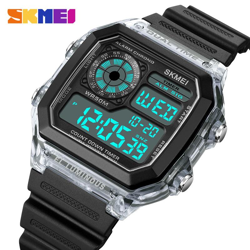 SKMEI 1998 Clock reloj hombre Japan Digital Movement Countdown Sport Watch Mens Multifunction 5Bar Waterproof Chrono Wristwatch