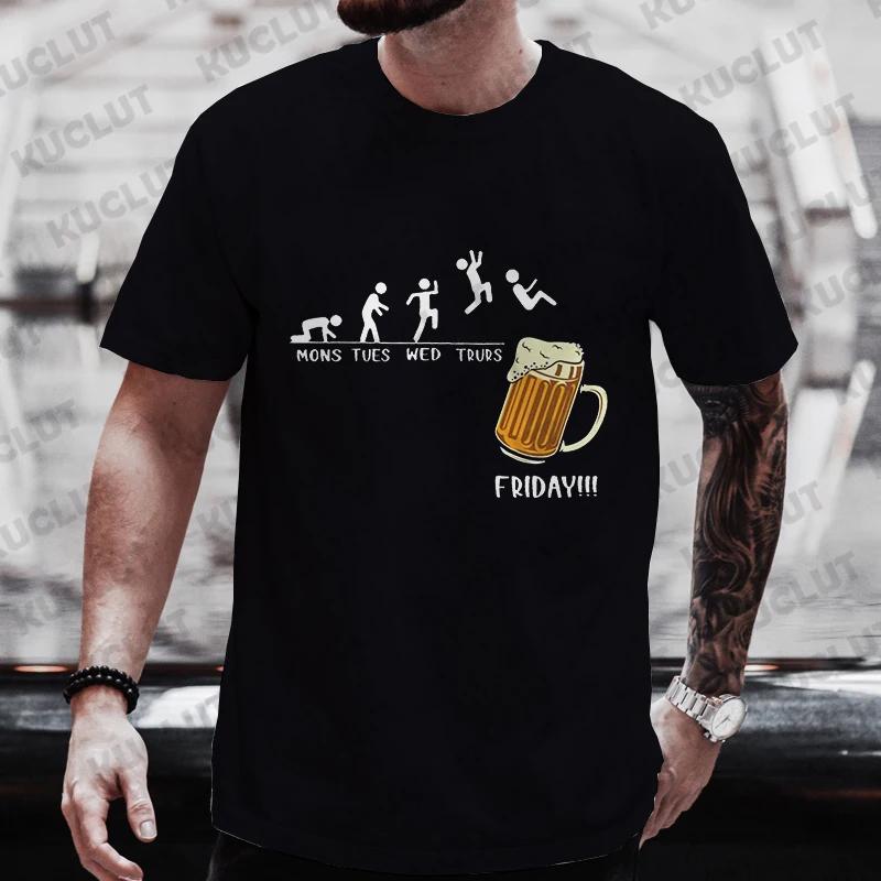 Мужская футболка Friday Beer Funny Graphic Y2k Tops Weekend Beer Drinking Lover Party Team Tees Plus Size Matching Outfit Streetwear