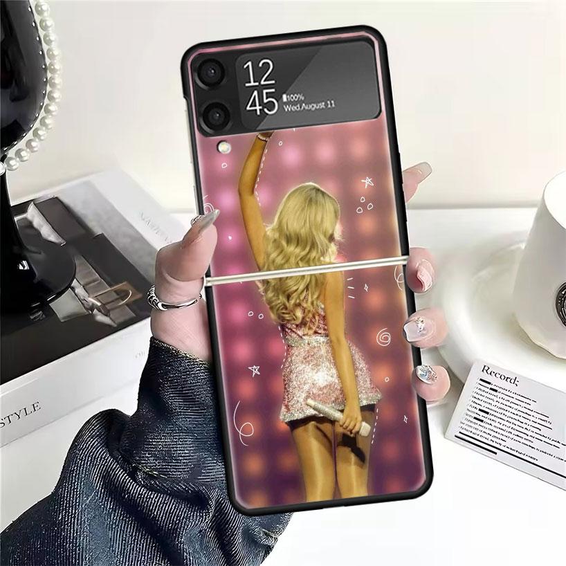 CR66 S-Sabrina C-Carpenter Чехлы Для Samsung Galaxy Z Flip 4 5 6 7 3 Z Flip7 Flip6 Flip4 Flip5 Flip3 5G Жесткие Ударопрочные Fundas C