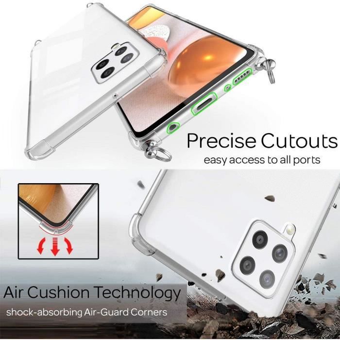 Защитный чехол - PROSHOP - Samsung Galaxy A42 - Ударопрочный - Прозрачный - Зеленый ночной шнурок