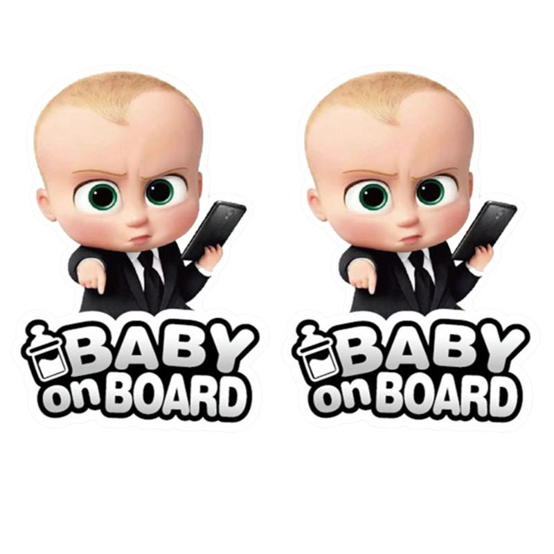 Забавная наклейка "Boss Baby: Малыш в машине", Водонепроницаемая виниловая декаль, Мультяшный знак безопасности для бампера или окна автомобиля