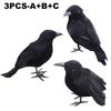 1-5PCS Halloween Simulation Black Feather Crow Model Realistic Raven Ornament Spooky Haunted House Party Decoration Props