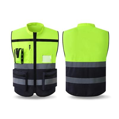 Светоотражающий жилет для мужчин и женщин, воротник-стойка, без рукавов, с несколькими карманами, дизайнерский жилет, прозрачный карманный жилет с держателем для ручек, пальто