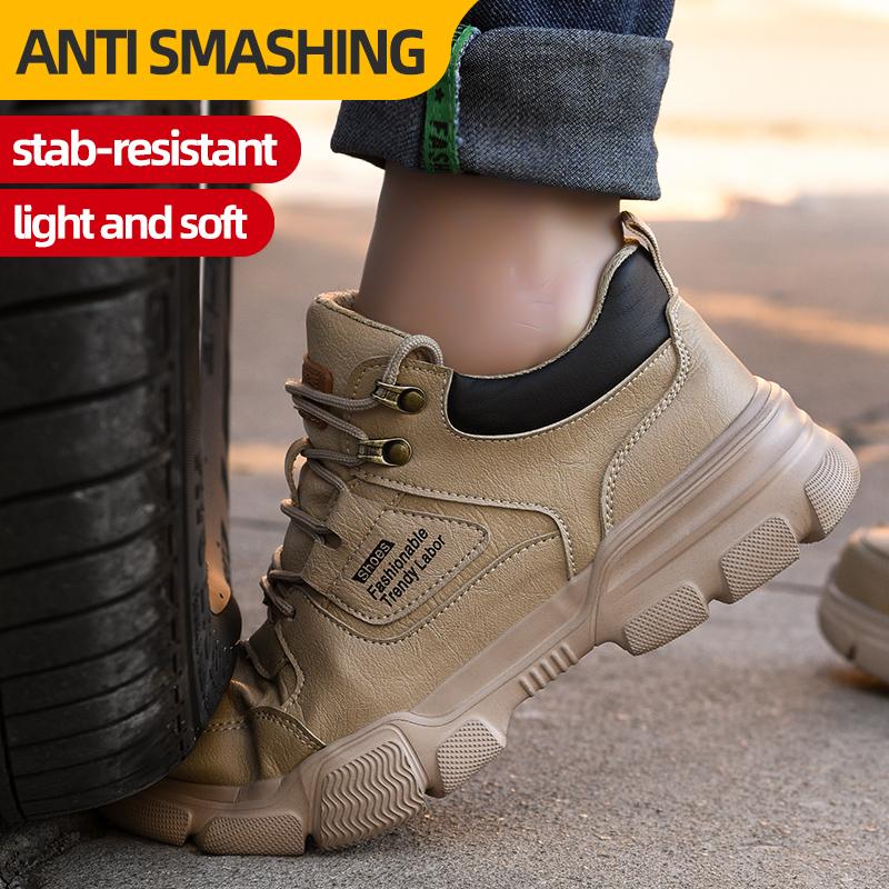 Зимние защитные ботинки со стальным носком, мужские плюшевые теплые зимние ботинки, защитная обувь, противоударные, антипрокольные рабочие ботинки, легкие